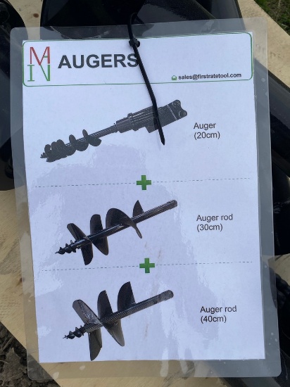 New Miva 3 pc Mini Excavator Auger Attachment