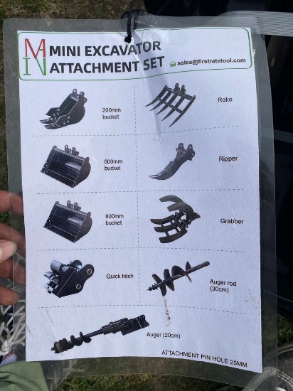 New miva 9 pc mini Excavator attachment bundle