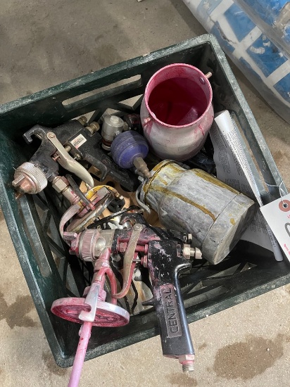 Tote of Paint guns
