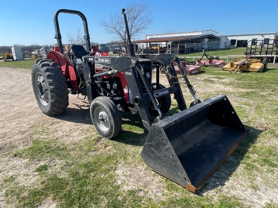 Massey Ferguson 263 2WD Diesel Tractor 1119 hrs. runs & Operates Bush Hog Front Attachment with buck