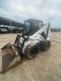 2002 Bobcat 883 Wheel Loader 80+HP Hi Flow Closed Cab AC Runs & Operates Power Quick Attach 3898hrs.