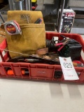 Crate with tools,saw & battery charger