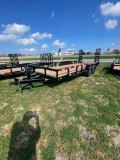 New 83x20 Heavy Duty with 7K Axles,brakes,stand up ramps, heavy duty jack & hitch