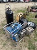 Generator,Air Compressor tank,fan,heater,battery charger & trailer rim
