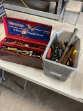 Tote full of tools & tool box with content