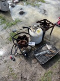 3 out door grills & propane bottle