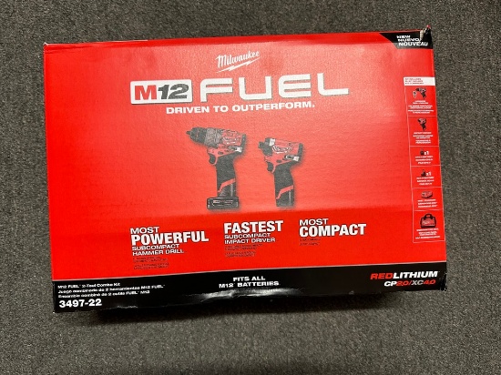 New Milwaukee M12 Fuel combo kit Hammer drill,impact Battery & charger