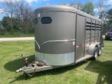 2005 W&W 16' 3  slant stock trailer with Tak Room has Title no content
