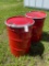 2-50 Gallon drum with lids