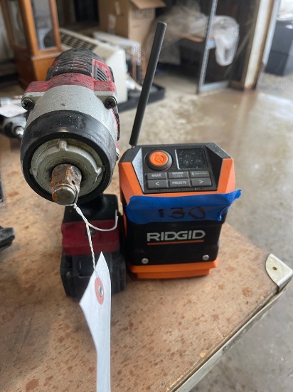 20V 1/2" Impact & Ridgid 18B Job Site Radio