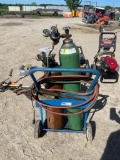 Complete Cutting torch set with bottles,cart,hose,and torch