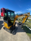 2024 AGT QK18RS-C Mini Excavator closed cab with AC&Heat,420cc gas engine,hydraulic arm & hydraulic