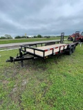 2024 83x20 with Stand up Ramps, 7K Axles, Brakes Heavy Duty Trailer