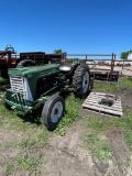Oliver 550 Gas Tractor New Spark plugs,battery, with box blade with rippers runs motor has knock