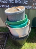 6-Feed Buckets & Trash Can
