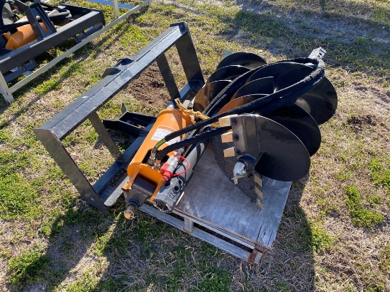 New Wolverine Quick Attach Skid Steer Auger Drive & Bit Attachment, 12",18" Model#ADB12-1218