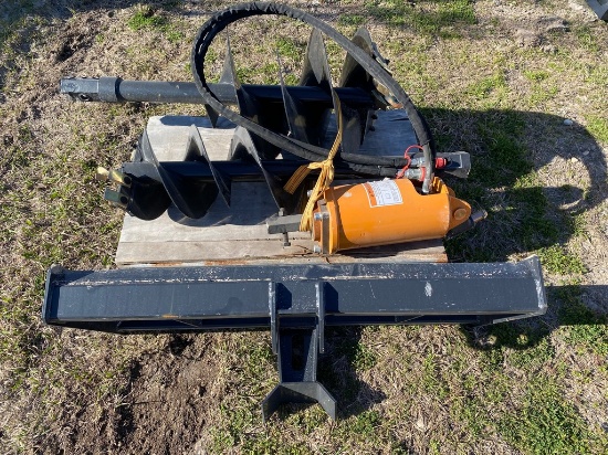 New Wolverine Quick Attach Skid Steer Auger Drive & Bit Attachment, 12",18" Model#ADB12-1218