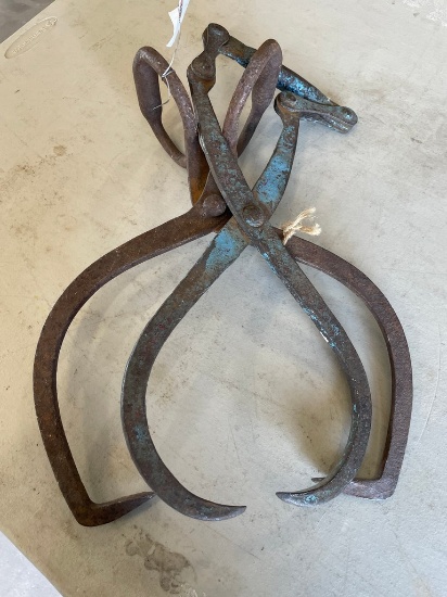 Antique ice tongs