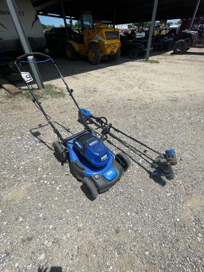 2 Kobalt 40V Weedeaters,Kobalt 40V push Mower with 2 batteries