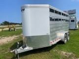 2012 CM Aluminum Bumper Pull Stock Trailer with title