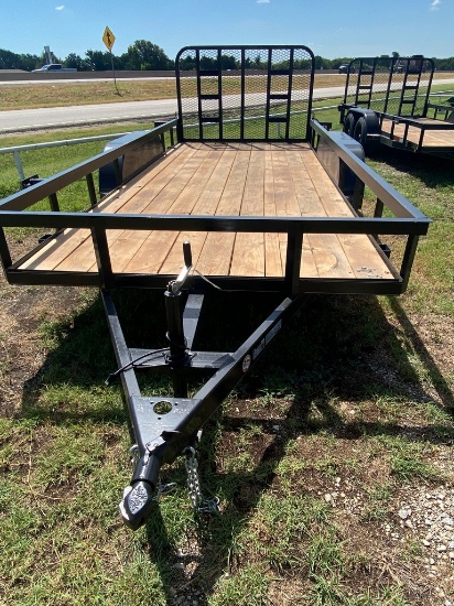 2024 J&C  77x16 with Heavy Duty Gate & Bulldog Hitch