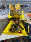 Tote of tools, welding gloves,bits,etc