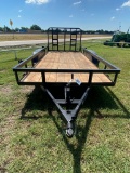 2024 J&C  77x16 with Heavy Duty Gate & Bulldog Hitch