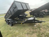 New 77x12 Dump Trailer,2-3500 Axles, bulldog hitch,diamond plate sides