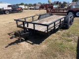 18' tandem Axle Pipe Top Utility Trailer with Ramps