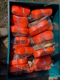 Metal Bin full of New ratchet & Straps