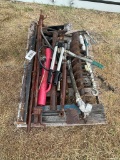 Pallet of Misc Auger Bit, Post Driver,Come along