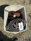 Bucket of cast Iron Pots & pans