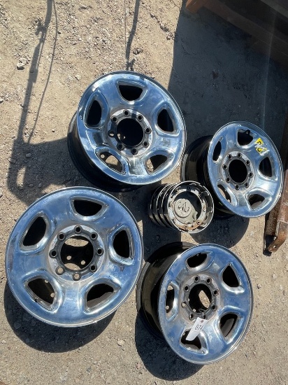 4-Dodge 8 Lug Rims with Cap & lug Nuts