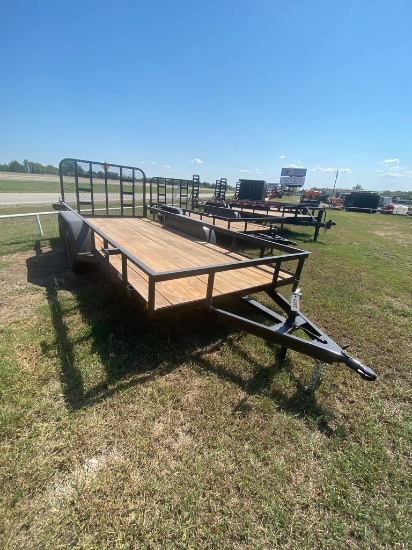 New 2024 77x16 Utility trailer with HD Ramp, Bulldog Hitch