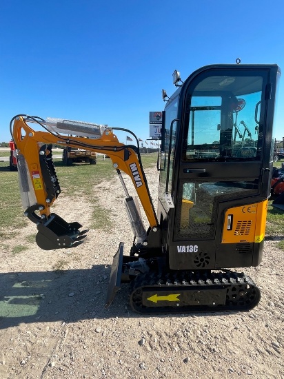 New 2024 Miva VA13C Closed Cab Mini Excavator 13.5Hp Gas Engine