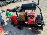 HD Welding Wagon Scott 200 amp gas powered arc welder,table with vise with torch & bottles