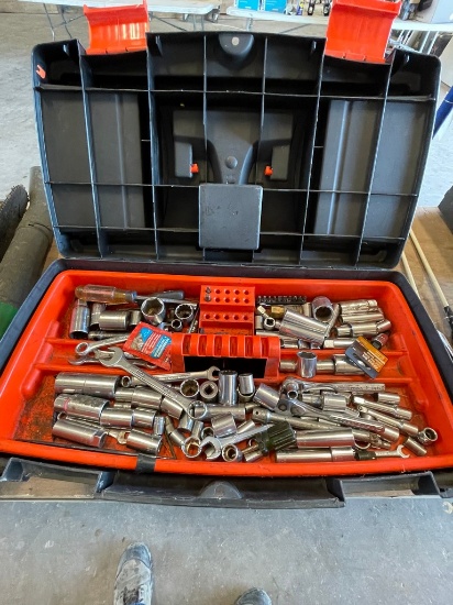 Black and decker tool box with tools