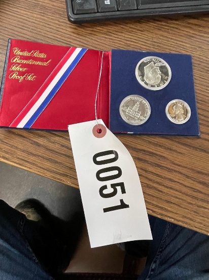 1976 3 Silver coin proof Bicentenial set