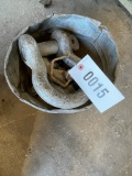 Bucket with misc shackles,pins and hook