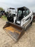 2016 Bobcat T595 Track Loader closed Cab AC/Heat,Radio miising door 2300 hrs runs & operates