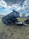 New 77x12x2 Dump Trailer,Diamond Plate sides,bulldog hitch,brake axle tarp