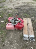 60' Chicken wire,5 gas cans,ramps,strap,roll of cable