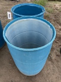Plastic 55 gallon barrels