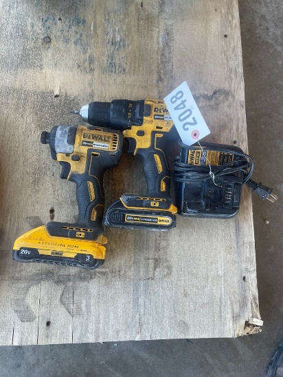 Dewalt Drill & Impact 2 batteries and a Charger work perfect no issues
