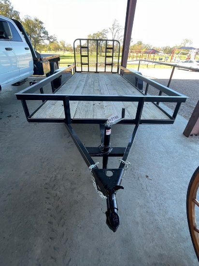 2024 J&C 16' Utility Trailer with removable Gate,Bulldog 2" Hitch