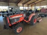 Kubota B2400 4x4 HST Trans with 4' bush hog mower runs & Operates