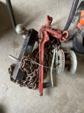 Hitch,chain,boomer,crow bar,sledge hammer,tire wrenches