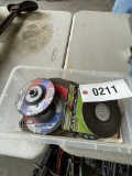 Tote of grinder wheels