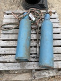 Acetylene bottle with oxygen bottlre with torch and hoses