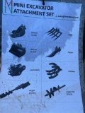 New Miva 9 pc mini excavator attadchment bundle